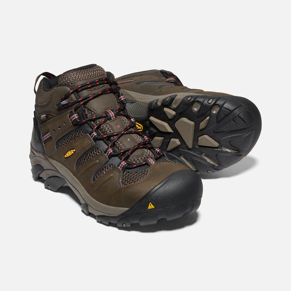 Keen Trekking Bot Erkek Kahverengi - Lansing Mid Waterproof (Steel Toe) - Türkiye VCJQ43527